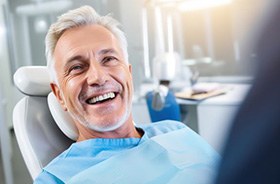 Older man in dental treatment chair